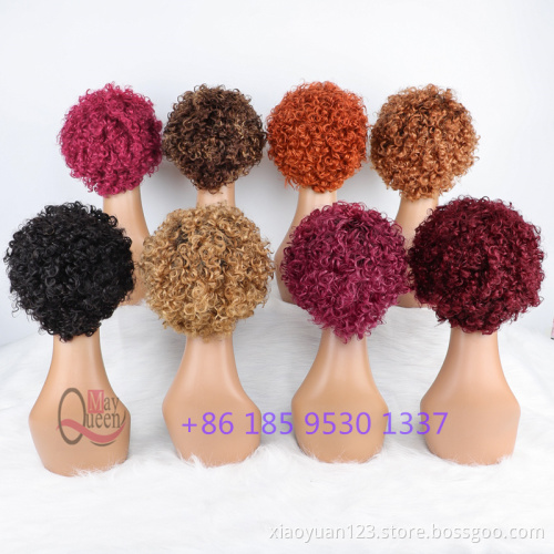 2022 Hot Sale Pixie Cut Short Curly Bob Human Hair 13x1 Lace Wig For Black Women Virgin Hair Pixie Cut 100% Human Hair Lace Wig